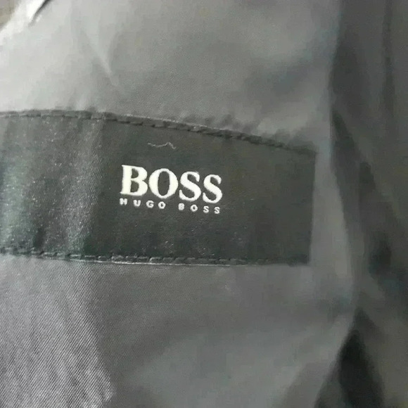 Hugo Boss Mens Made In USA 100% Virgin Wool Gray 2 Buttton Blazer Jacket Sz 46L - Picture 6 of 9